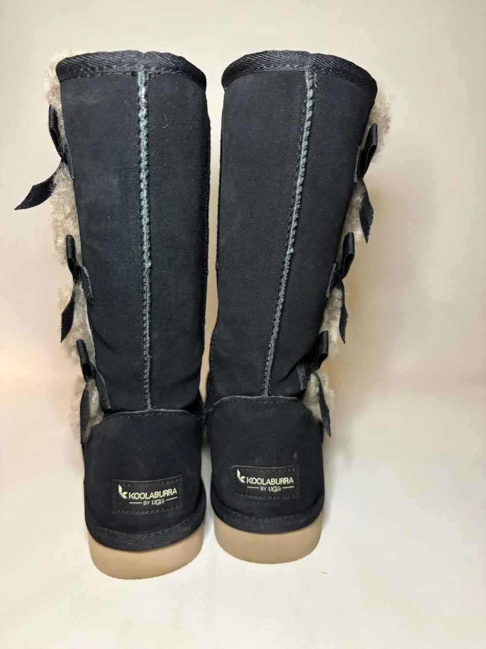 NWOT UGG Koolaburra Victoria Black Suede Mid-Calf Boots Size 7 WIDE